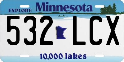 MN license plate 532LCX