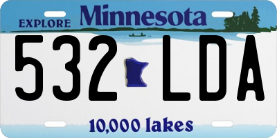 MN license plate 532LDA