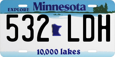 MN license plate 532LDH