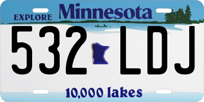 MN license plate 532LDJ