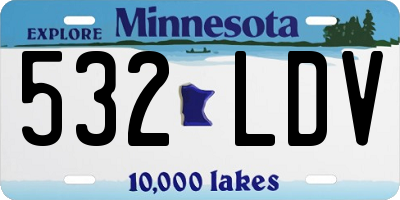 MN license plate 532LDV