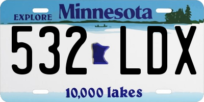 MN license plate 532LDX