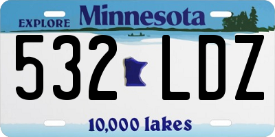 MN license plate 532LDZ