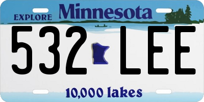 MN license plate 532LEE