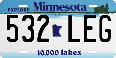 MN license plate 532LEG