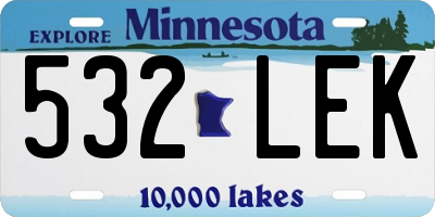 MN license plate 532LEK