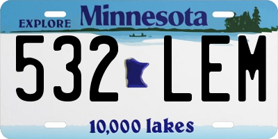 MN license plate 532LEM