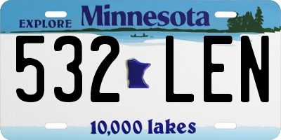 MN license plate 532LEN