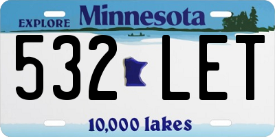 MN license plate 532LET
