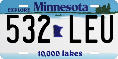 MN license plate 532LEU