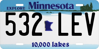 MN license plate 532LEV
