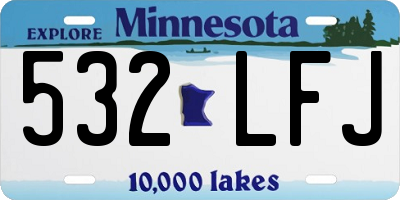 MN license plate 532LFJ