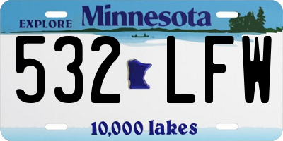 MN license plate 532LFW