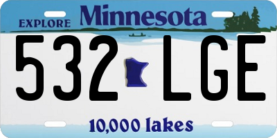 MN license plate 532LGE