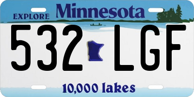 MN license plate 532LGF