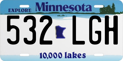MN license plate 532LGH