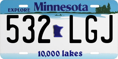 MN license plate 532LGJ