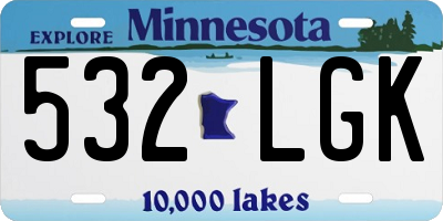 MN license plate 532LGK