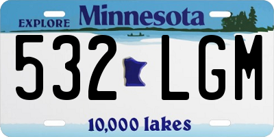 MN license plate 532LGM