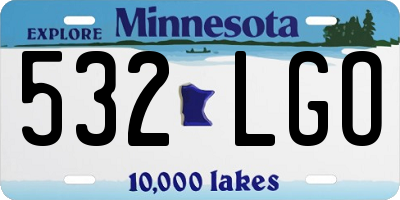 MN license plate 532LGO