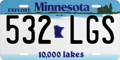 MN license plate 532LGS