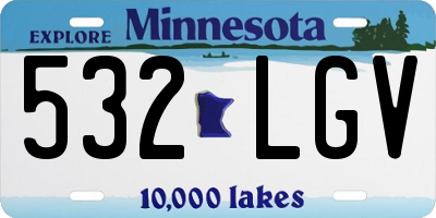 MN license plate 532LGV