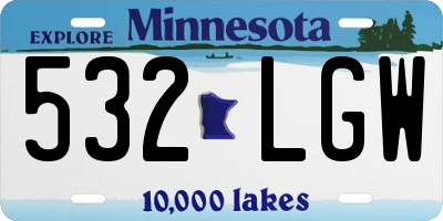 MN license plate 532LGW
