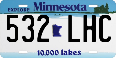 MN license plate 532LHC