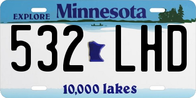 MN license plate 532LHD