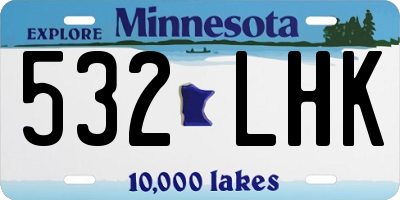 MN license plate 532LHK