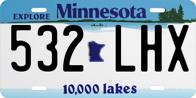 MN license plate 532LHX