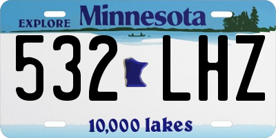 MN license plate 532LHZ