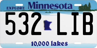 MN license plate 532LIB