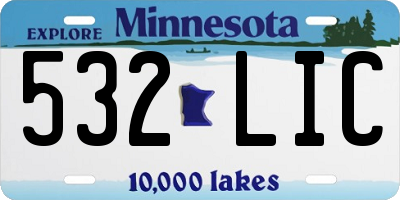 MN license plate 532LIC