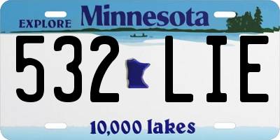 MN license plate 532LIE