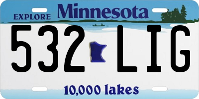 MN license plate 532LIG