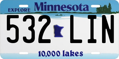 MN license plate 532LIN