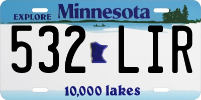 MN license plate 532LIR
