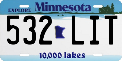 MN license plate 532LIT