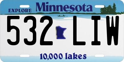 MN license plate 532LIW