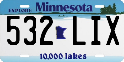 MN license plate 532LIX