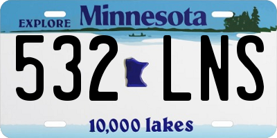 MN license plate 532LNS