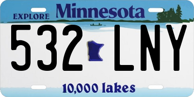 MN license plate 532LNY