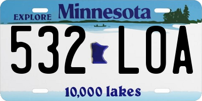 MN license plate 532LOA