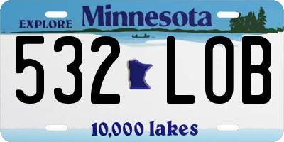 MN license plate 532LOB