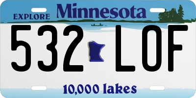 MN license plate 532LOF