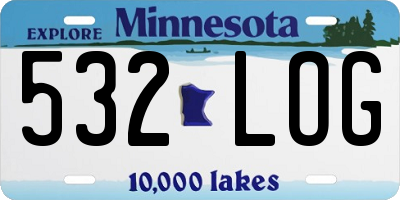 MN license plate 532LOG