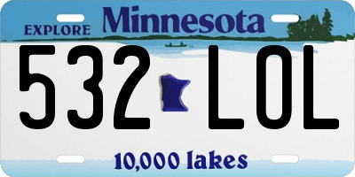 MN license plate 532LOL