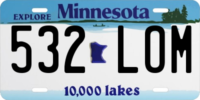 MN license plate 532LOM
