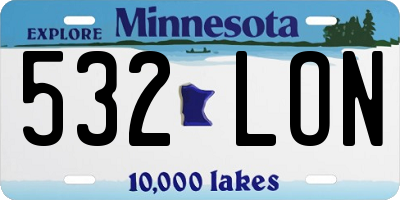 MN license plate 532LON